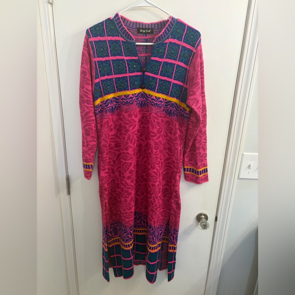 Vintage Borgo Forte Folk Style Knitted Dress